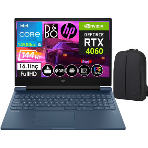 Victus 16-R1057NT Intel Core I5-14500HX 40GB Ddr5 Ram 512GB SSD RTX4060 (8gb) 16.1 Inç 144Hz IPS Fhd WINDOWS11 Pro Taşın