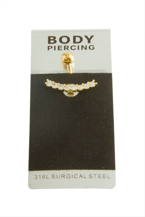 Oval Lüks Çelik Göbek Piercing 1 Adet — Renk: Gümüş Rengi