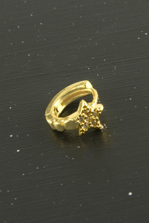 Yıldız Lüks Çelik Kulak Burun Piercing 1 Adet — Renk: Sarı