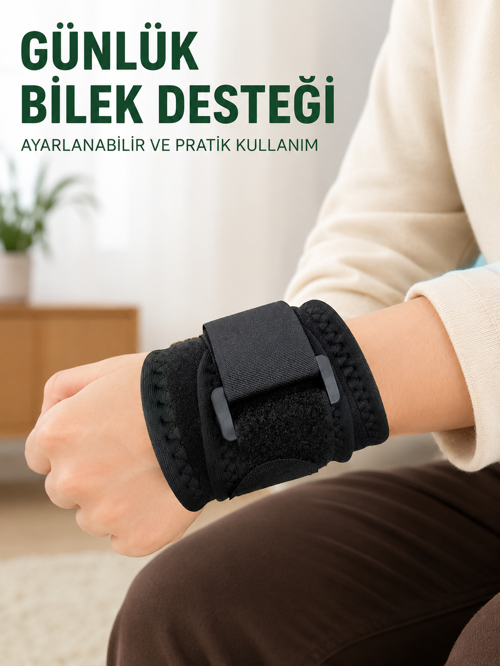 Ayarlanabilir Bileklik Bilek Destek Bandı Spor Egzersiz ve Günlük Kullanım İçin -