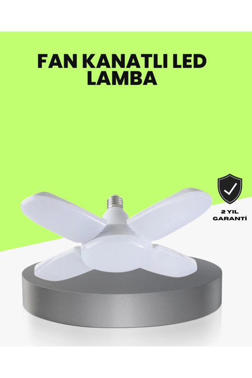 Mey İthalat® Katlanabilir 4 Kollu Led Ampül 60 Watt 6000 Lumen Beyaz Işık