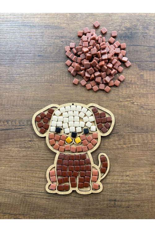18x16,5cm Köpek Figür Çocuk Mozaik Seti - Okul Etkinlik
