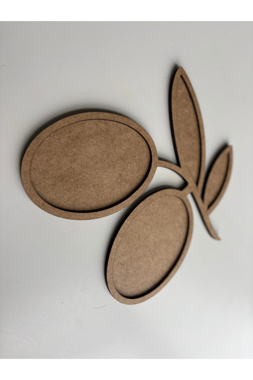 24x25cm Zeytin Dalı Figür Ham Ahşap - Boyanabilir