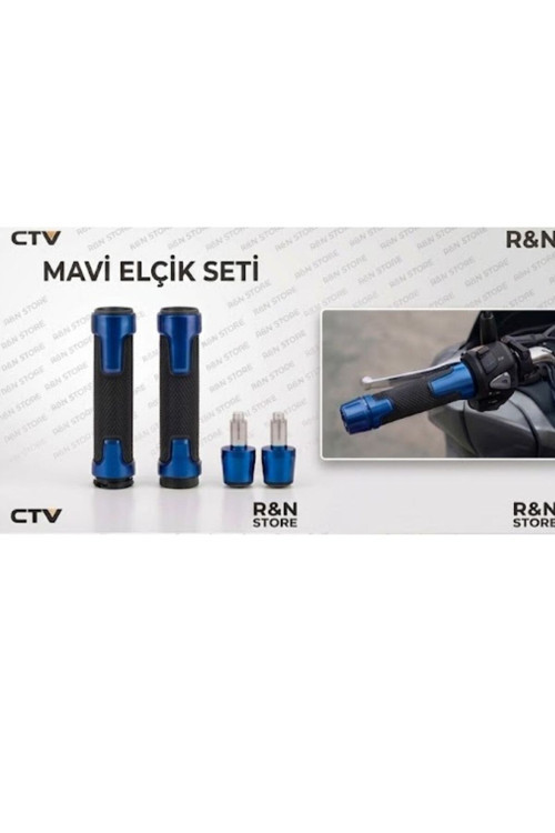 Honda PCX Uyumlu Alüminyum Elcik Ve Gidon Topuzu Seti - Premium Motor Elciği MAVİ - R&N STORE