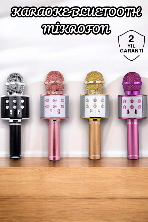Şarjlı ve Uzun Pil Ömürlü Karaoke Mikrofon USB Bellek Destekli, Profesyonel Ses CZKARAOKEMİKROFON4