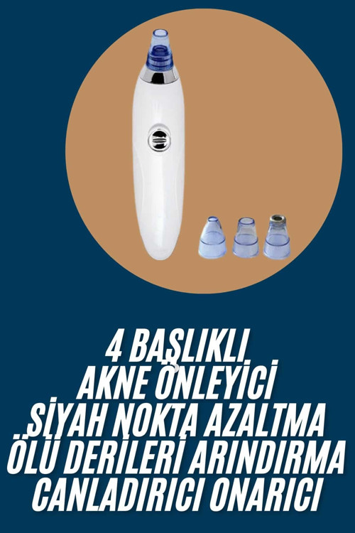 Yeni Nesil Vakumlu Pilli Siyah Nokta ve Yüz Temizleme Cihazı 4 Başlıklı CZVAKUMLUSİYAHNOKTA3-1