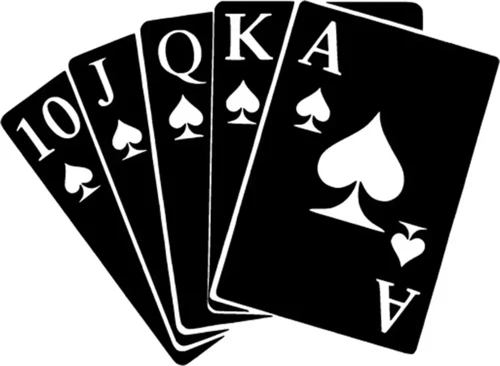 Poker Flush Sticker (Oto-Motor-Laptop-Duvar-Dekor) 10 x 7 cm