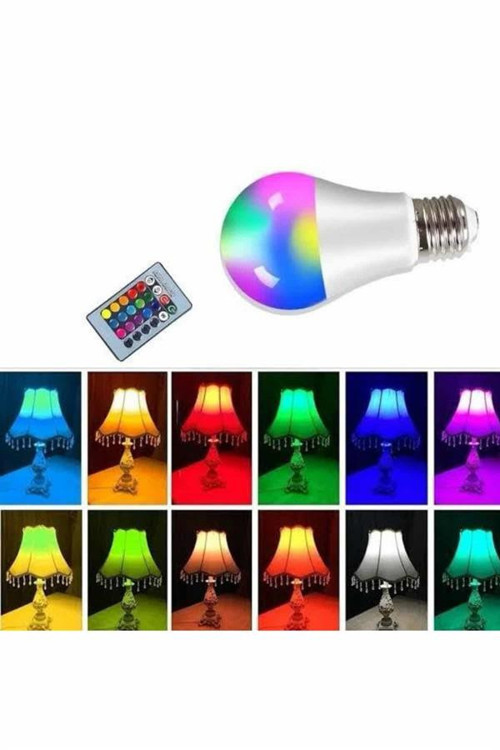 Ambiyans Aydınlatma RGB Led Lamba Kumandalı Renk Değiştirebilen UCZZZRGBLAMBAAAA1