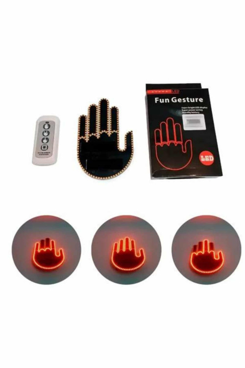 Pilli Led Işık Araç Camı İçin Uzaktan Kumandalı El Simgesi CZGESTURE2-1-1