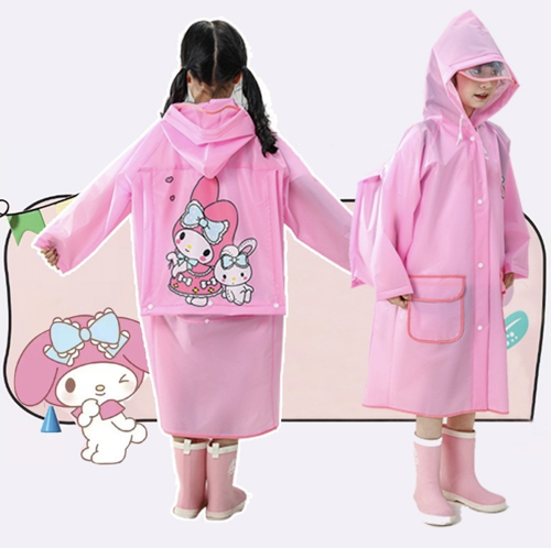 Sanrio Pembe Su Geçirmez Biyeli Cepli Yağmurluk
