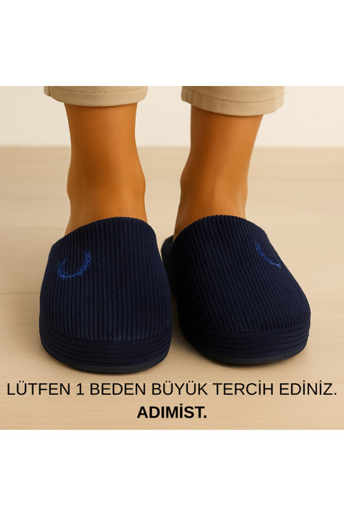 Erkek Kışlık Tüylü Hafif Rahat Kaymaz Taban Ses Yapmayan Ev Terlik (Dar Kalıptır.-Yıkanabilir.)