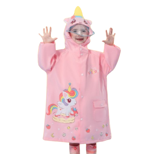 Unicorn Renkli Yeleli Şirin Pembe Su Geçirmez Yağmurluk