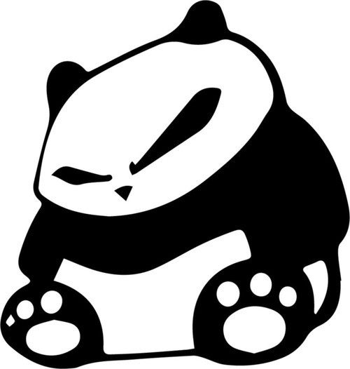 Sinirli Panda (Oto-Motor-Laptop-Duvar-Dekor) 10 x 10 cm