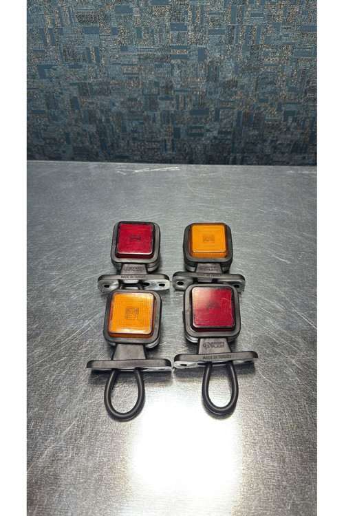 Kare Neon Takoz Led Sarı Kırmızı 12-24V Uyumlu Yüksek Işık Gücü Su Geçirmez Dayanıklı Tır Kamyon Dorse 1 Adet