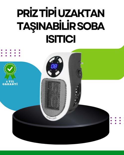 LED Ekranlı Ayarlanabilir Sıcaklık Mini Priz Isıtıcı Sessiz A-2