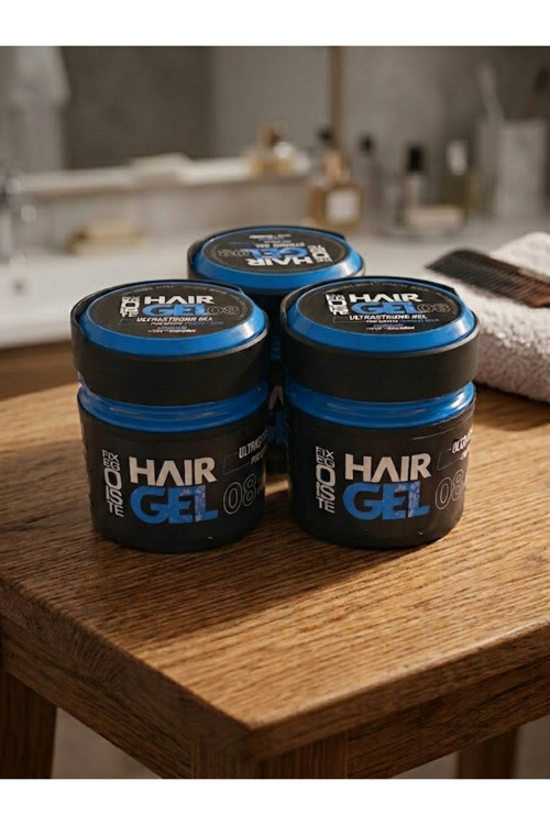 Hair Gel 08 Strong Gel Saç Jölesi 500 ml - Keratin & ProV Complex Güçlü Tutuş 3'lü Set