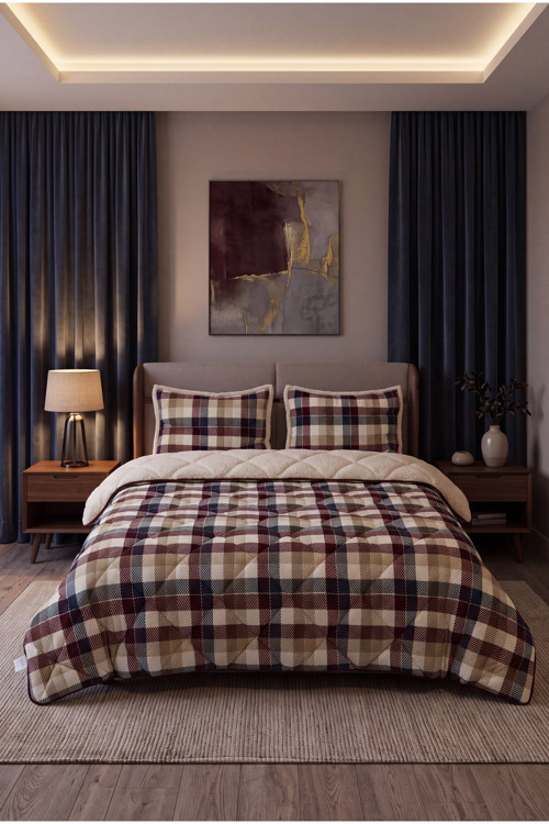 Comforter Çift Kişilik Yorgan Seti İndigo