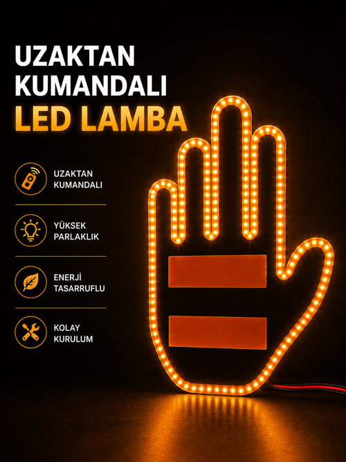 Led Işık El İşareti Araç Camı İçin Uzaktan Kumandalı CZGESTURE1-1