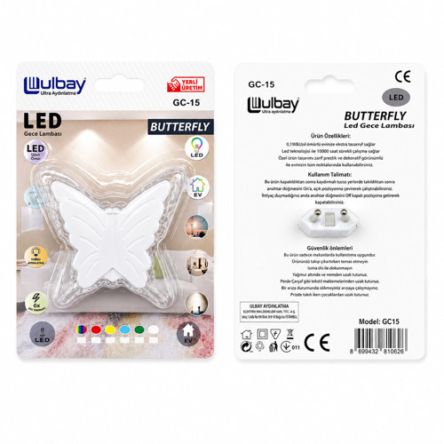 10 ADET KELEBEK LED GECE LAMBASI GC-15