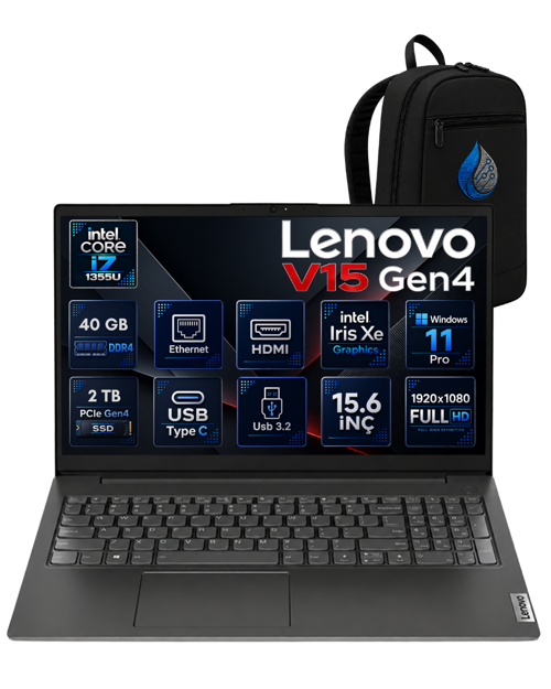 V15 G4 IRU Intel Core i7-1355U 40 GB DDR4 2 TB SSD Intel Iris Xe Graphics 15.6'' Full HD Windows 11 Pro Dizüstü B