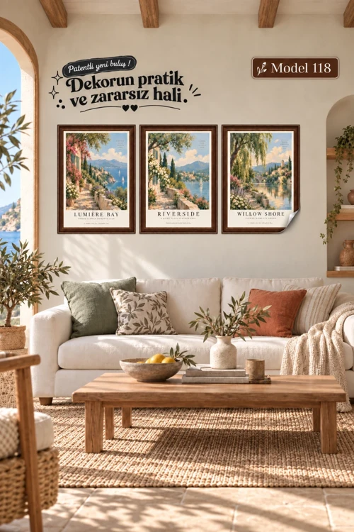 Statik Tutunma Özellikli Tablo - Poster Manzara (Model- 118)