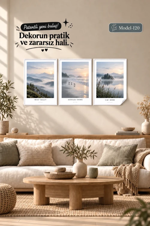 Statik Tutunma Özellikli Tablo - Poster Manzara (Model- 120)
