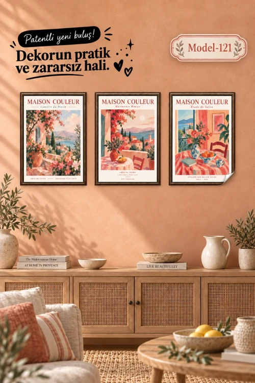 Statik Tutunma Özellikli Tablo - Poster Manzara (Model- 121)