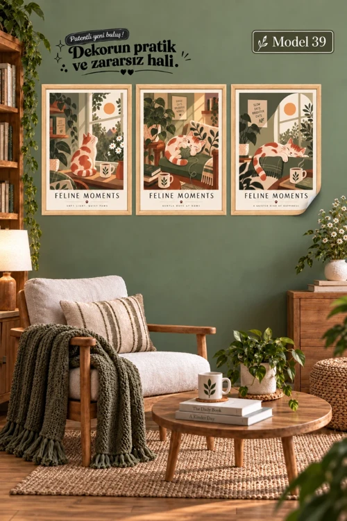 Statik Tutunma Özellikli Tablo - Poster Hayvan (Model- 39)
