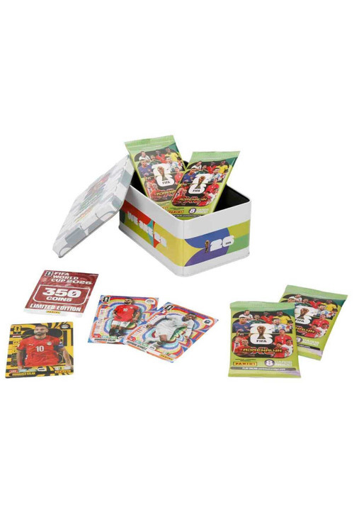 FIFA World Cup 2026 Adrenalyn XL Trading Card Metal Kutu Beyaz Özel Koleksiyon Seti