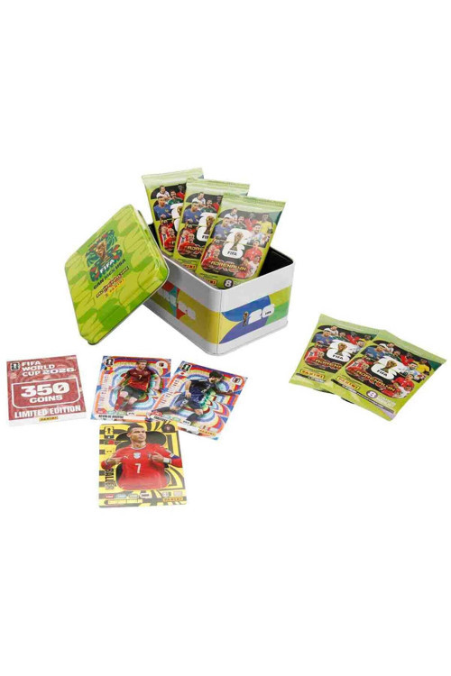 FIFA World Cup 2026 Adrenalyn XL Trading Card Metal Kutu Yeşil Özel Koleksiyon Seti