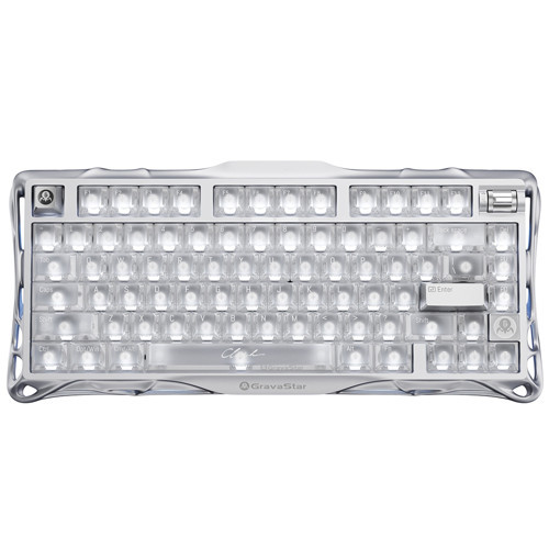 Mercury V75 Manyetik Switch Gaming Klavye, Kablolu, İngilizce Q, Silver Frost