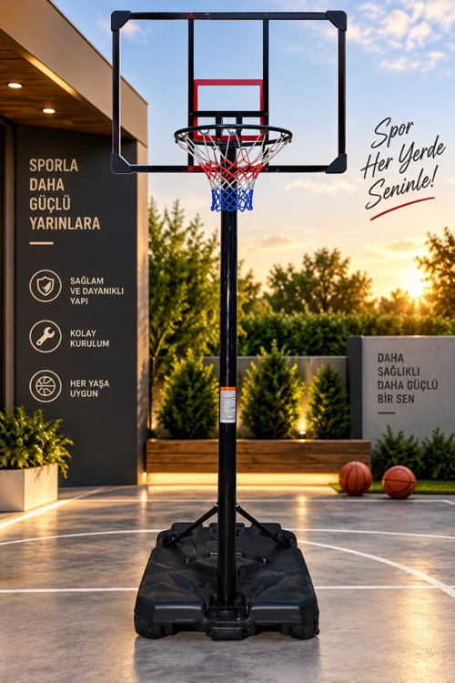 Ayaklı Yükseklik Ayarlanabilir Portatif Basketbol Potası