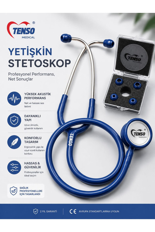 Profesyonel Yetişkin Stetoskop - Mavi Seri
