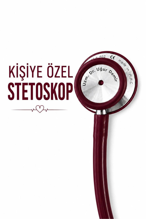 Kişiye Özel Stetoskop I Kişiye Özel Hediyelik (Bordo)