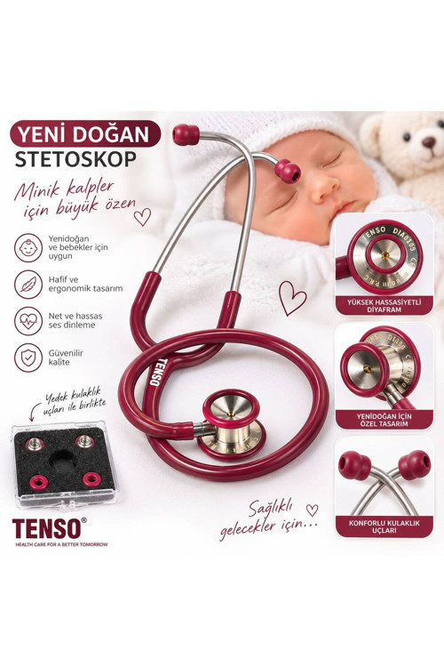 Yeni Doğan Stetoskop I Pediatrik Stetoskop I Bordo Yeni Doğan Stetoskop I Renkli Stetoskop