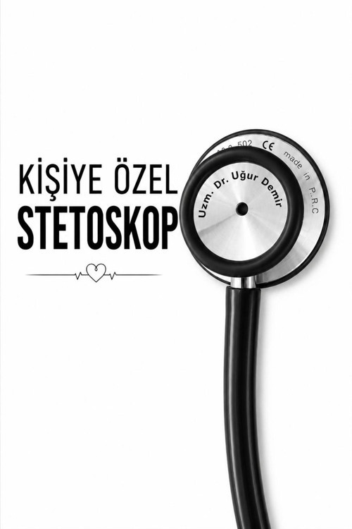 Kişiye Özel Stetoskop I Kişiye Özel Hediye (Siyah)