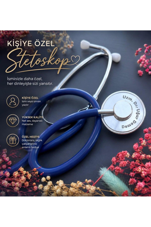 Kişiye Özel Stetoskop (Mavi) I Kişiye Özel Hediye I İsme Özel Stetoskop