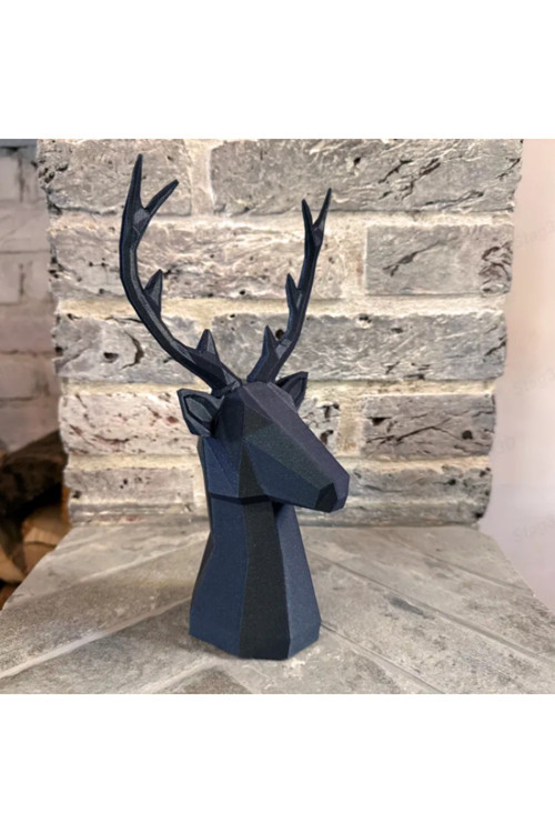 2 li Set Geyik Figürlü Modern Dekoratif Hediyelik Biblo Kemik Beyazı 22cm/19cm