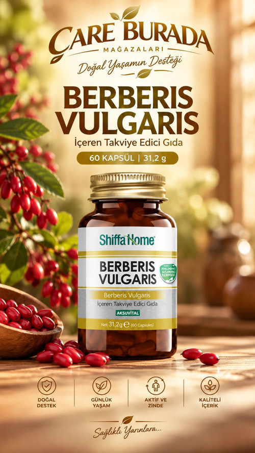 Berberis Vulgaris Kapsül 400 mg 60 Kapsül (Karamuk Ekstresi) + Avokado Yağı 20 Ml Soğuk Sıkım (Dahil