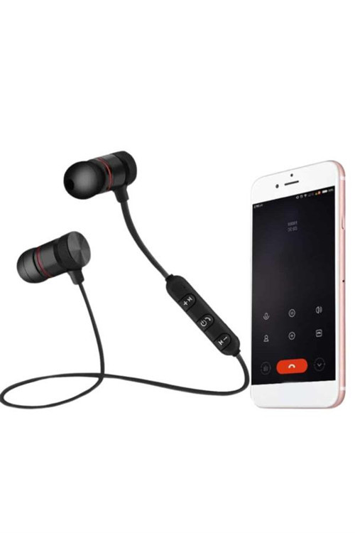 Sports Mıknatıslı Siyah Bluetooth Kulaklık Kablolu Uzun Pil Ömrü UCZZZMIKNATISLISPORTKULAKLIKKK3