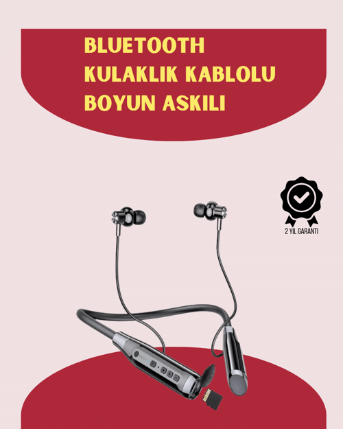 120 Saat Pil Ömrüyle Boyun Askılı Bluetooth Kulaklık – Spor ve Günlük Kullanım İçin CZZZHN120