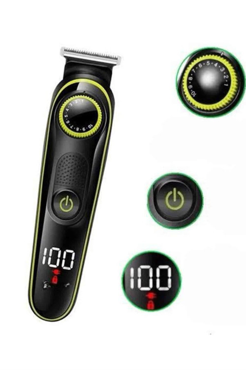 5 Başlıklı Şarjlı Tıraş Makinesi Led Ekran Saç Sakal Ense Tıraşına Uygun Bakım Seti UCZZZDL1802TIRAŞ