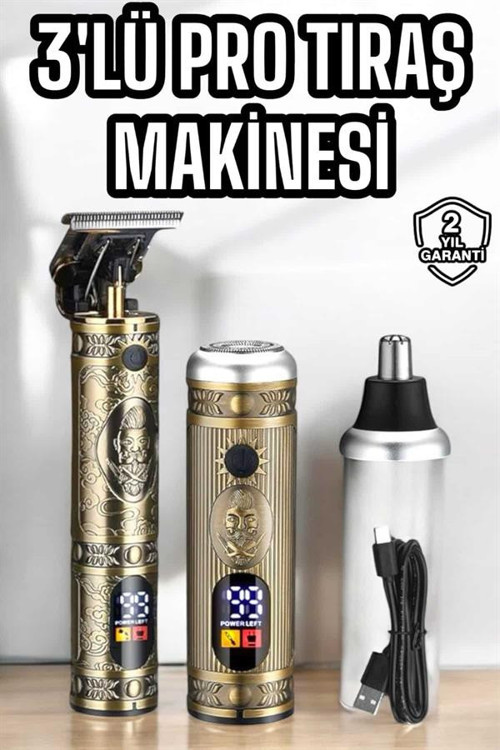 Tıraş Makinesi Üç Başlıklı Saç Sakal ve Vücut Tıraşına Uygun UCZGW9957TIRAŞ1