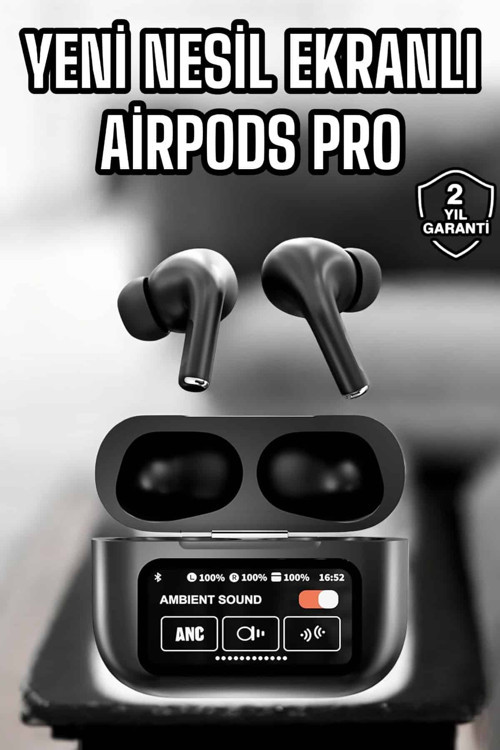 Kablosuz Bluetooth Kulaklık Ekranlı Uzun Şarj Süreli ANC Destekli CZL58SİYAHEKRANLI2