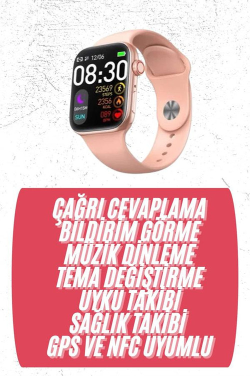 Akıllı Saat Bluetooth Bağlantılı Bluetooth Arama ve Sosyal Medya Bildirim Destekli UCZZZT900AKILLISA