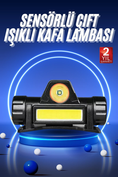 Ledli Şarjlı Kafa Lambası LED Şarjlı Su Geçirmez Kafa Feneri CZZZHS36LAMBAAAAA3