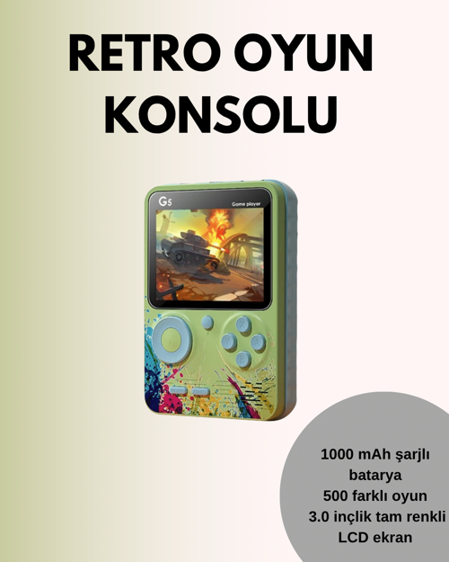 TV Bağlantılı 500 Oyunlu Mini Gameboy Konsol CZZZG5ATERİİ-6