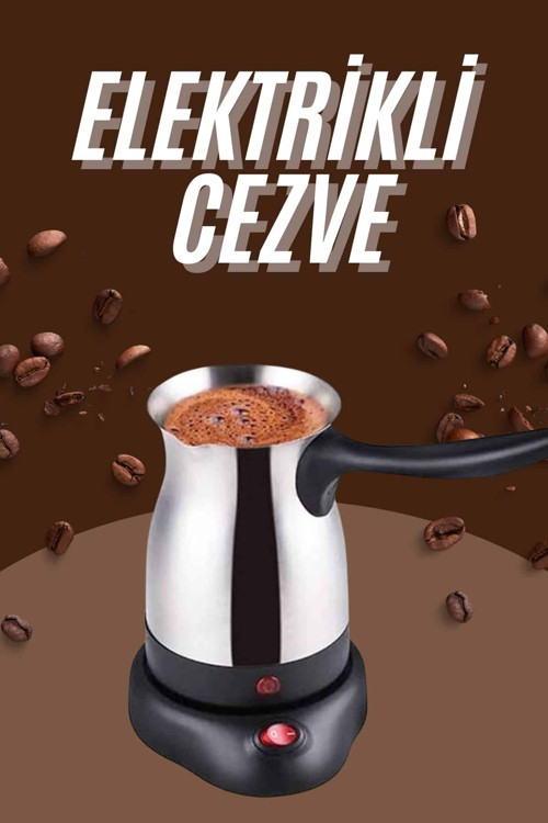 Çelik Kahve Makinesi Cezve 800 Watt Paslanmaz Çelik Türk Kahvesi Makinesi CZZZELEKTRİKLİCEZVEEEEEE2