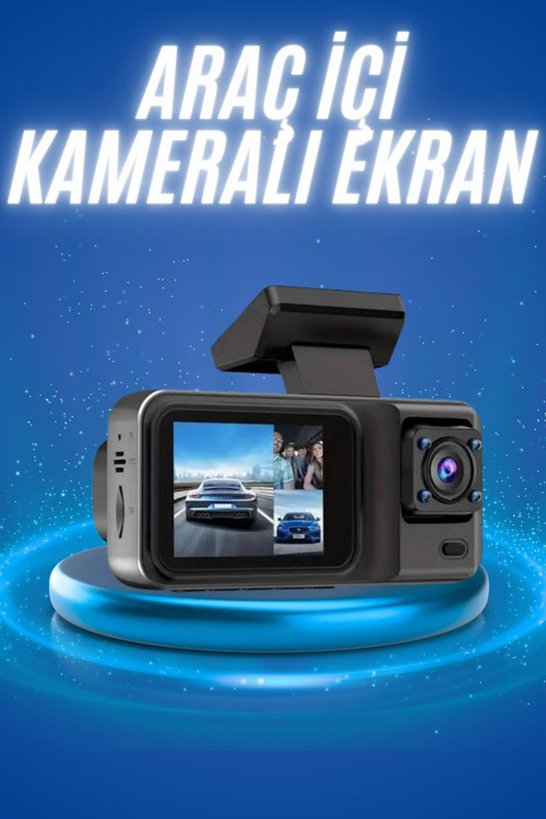 Ekranlı Sürüş Kaydedici DVR Ön ve Arka Kameralı Full HD Çözünürlüklü CZZZDVRARAÇİÇİKAMERAAA4