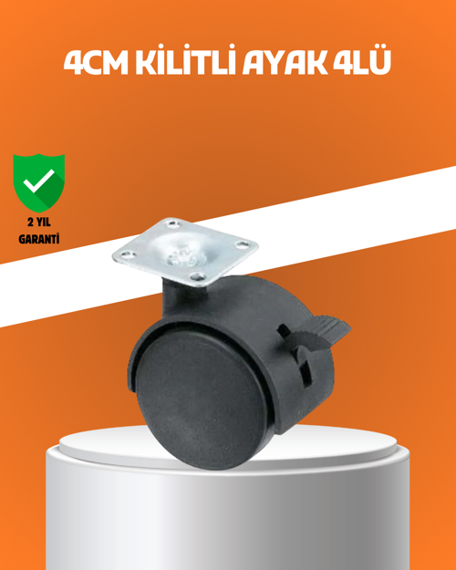 Kilitli Mini Tekerlek Ayak 4 cm 4’lü Set 2